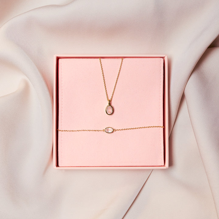 Oktober Rosenkvarts guldkit