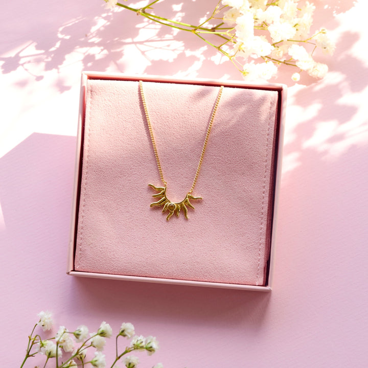 Solhalsband Citrin Guld