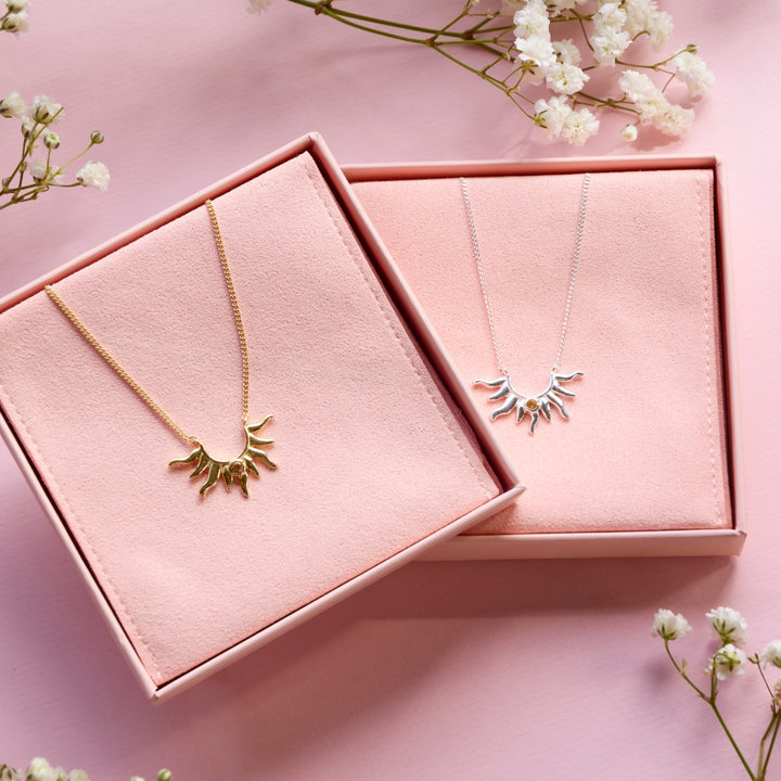 Solhalsband Citrin Guld