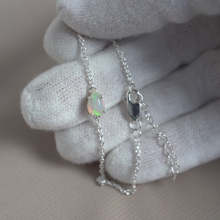 Armband Droppe Etiopisk Opal Silver