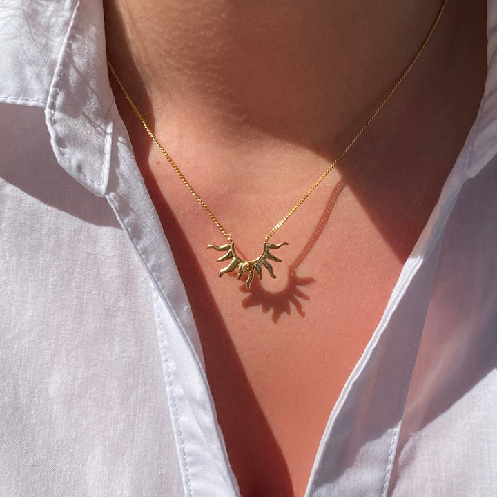 Solhalsband Citrin Guld